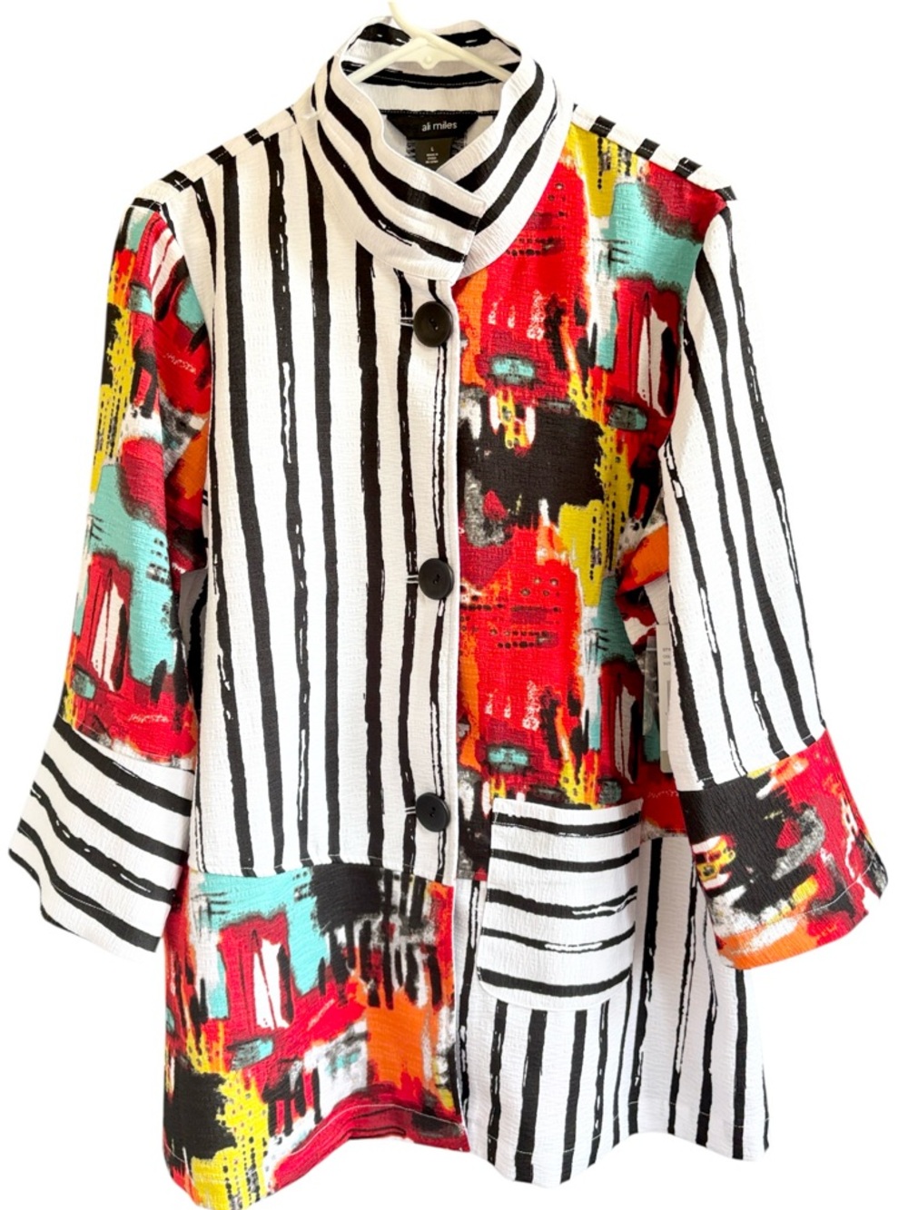 NWT Ali Mike Multi Pattern Arty Swing Top Size Large